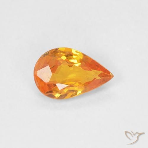 Saphir Abricot orange naturelle En forme de poire, 0.43 ct, VVS-VS