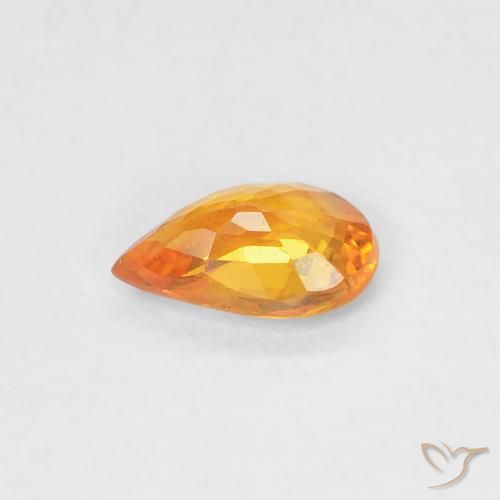 Saphir Abricot orange naturelle En forme de poire, 0.43 ct, VVS-VS