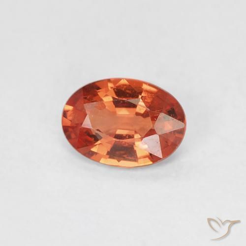 Saphir Orange moyen naturelle ovale, 0.48 ct, VVS-VS