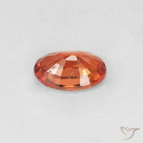 Saphir Orange moyen naturelle ovale, 0.48 ct, VVS-VS