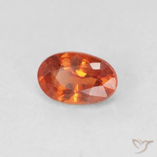 Saphir Ambre orange naturelle ovale, 0.55 ct, VVS-VS