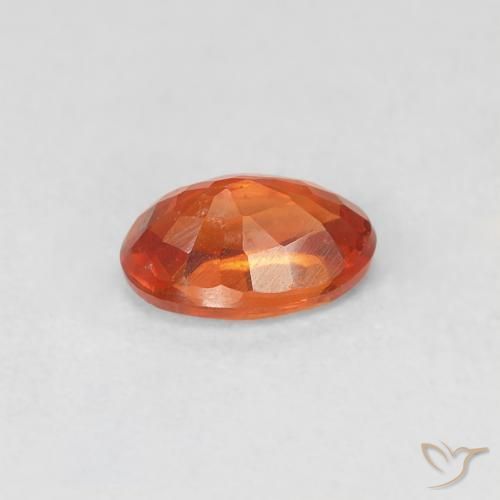 Saphir Ambre orange naturelle ovale, 0.55 ct, VVS-VS