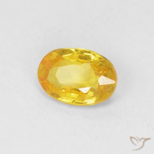 Saphir Orange doré naturelle ovale, 0.57 ct, VVS-VS