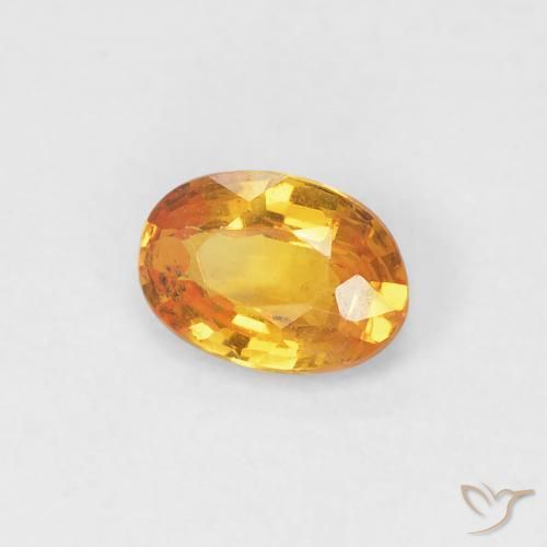Saphir Orange-or naturelle ovale, 0.49 ct, VVS-VS