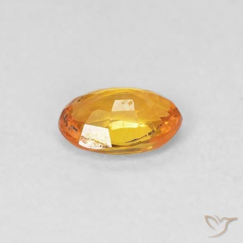 Saphir Orange-or naturelle ovale, 0.49 ct, VVS-VS