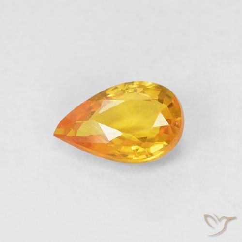 0.48ct Naturel Orange moyen Saphir, En forme de poire, VVS-VS