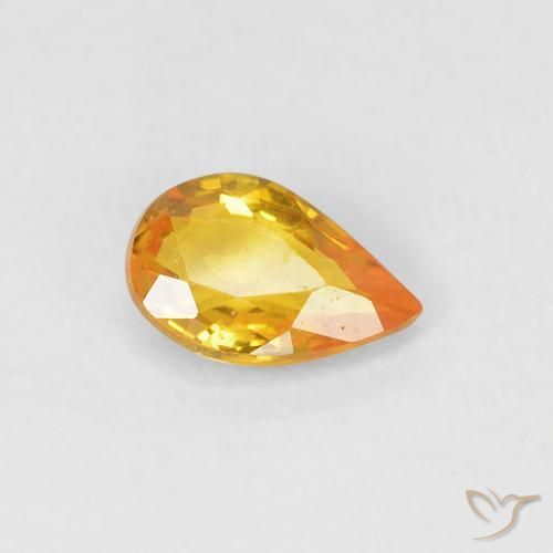 Saphir Orange moyen naturelle En forme de poire, 0.48 ct, VVS-VS