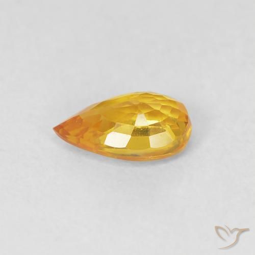 Saphir Orange moyen naturelle En forme de poire, 0.48 ct, VVS-VS