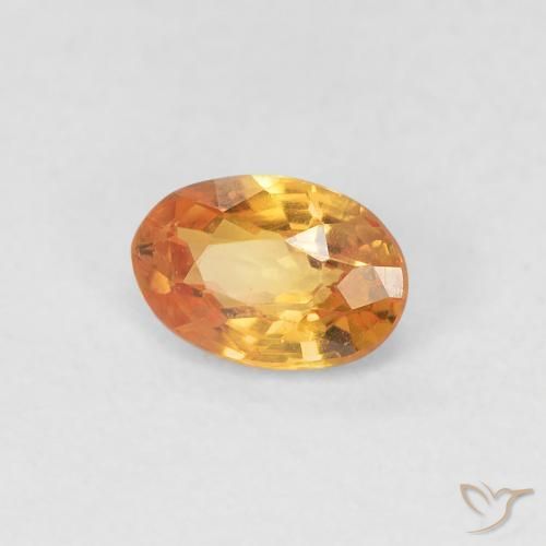 Saphir Orange intense naturelle ovale, 0.55 ct, VVS-VS