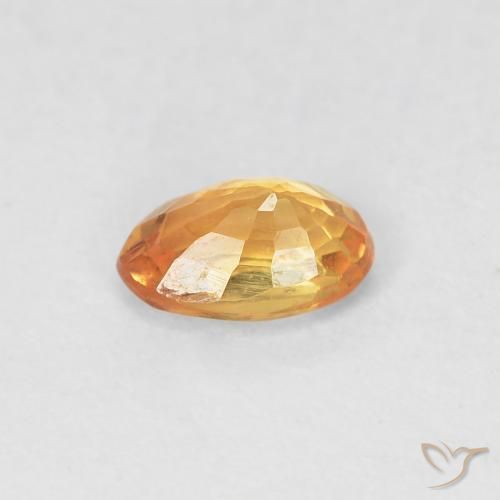 Saphir Orange intense naturelle ovale, 0.55 ct, VVS-VS
