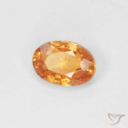 Saphir Orange moyen naturelle ovale, 0.53 ct, VVS-VS