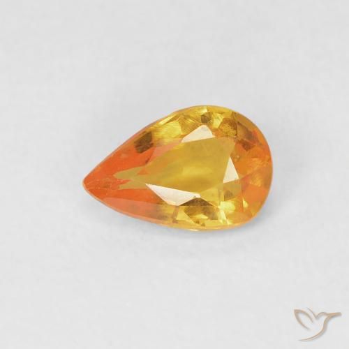 0.50ct Naturel Orange moyen Saphir, En forme de poire, VVS-VS