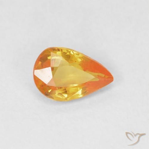 Saphir Orange moyen naturelle En forme de poire, 0.50 ct, VVS-VS