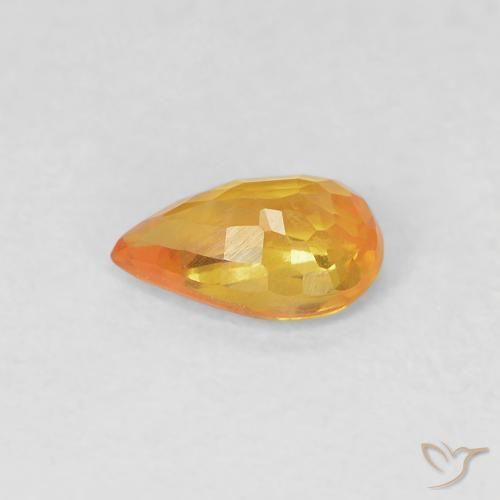 Saphir Orange moyen naturelle En forme de poire, 0.50 ct, VVS-VS
