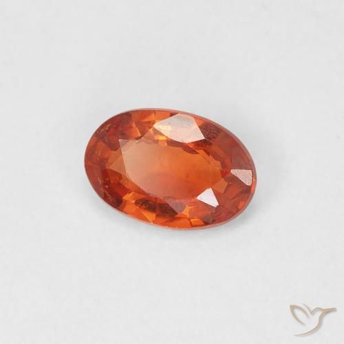 Saphir Ambre orange naturelle ovale, 0.44 ct, VVS-VS