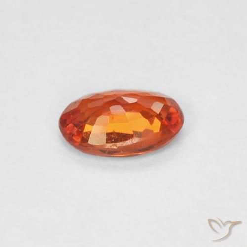 Saphir Ambre orange naturelle ovale, 0.44 ct, VVS-VS