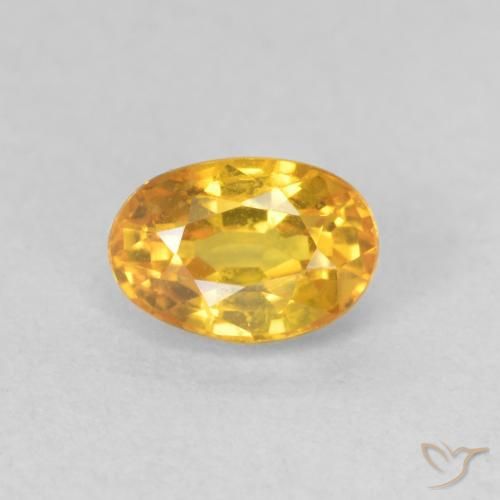 Saphir Doré vif naturelle ovale, 0.73 ct, VVS-VS