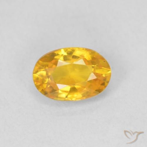 Saphir jaune de 0,58 carats à vendre, ovale Saphir en vrac de Tanzanie, Gemme naturelle, 5,7 x 3,9 mm, Photo A