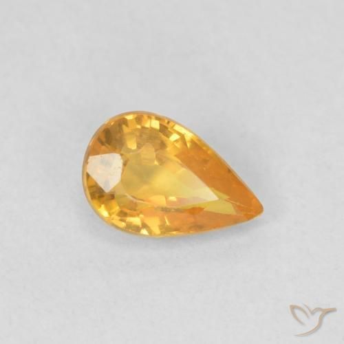 0.50ct Naturel Orange moyen Saphir, En forme de poire, VVS