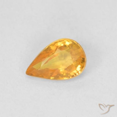 Saphir Orange moyen naturelle En forme de poire, 0.50 ct, VVS