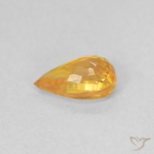 Saphir Orange moyen naturelle En forme de poire, 0.50 ct, VVS