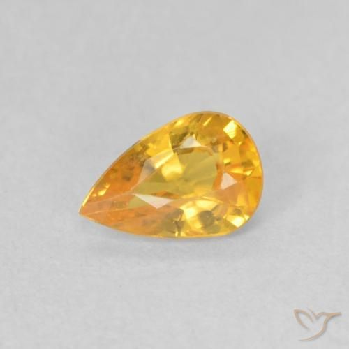 0.41ct Naturel Doré moyen Saphir, En forme de poire, VVS-VS