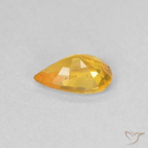 Saphir Doré moyen naturelle En forme de poire, 0.41 ct, VVS-VS