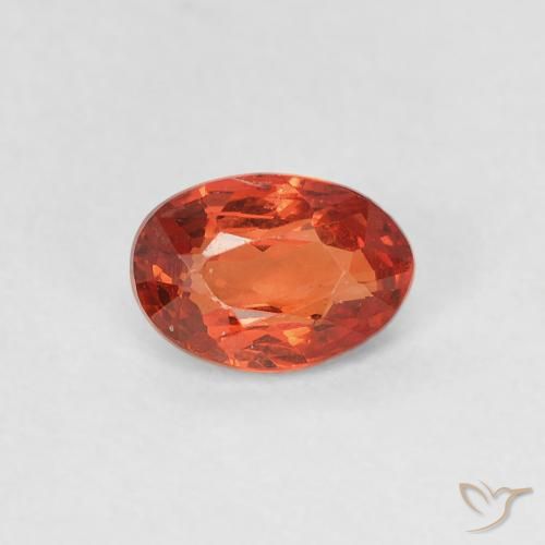 0.63ct Naturel Orange rougeâtre Saphir, ovale, VVS-VS