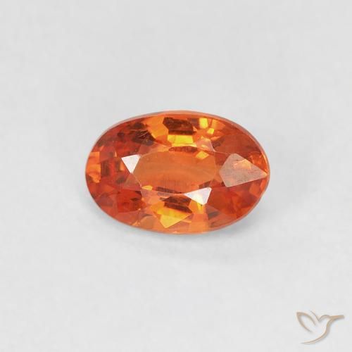 0.59ct Naturel Orange moyen Saphir, ovale, VVS-VS