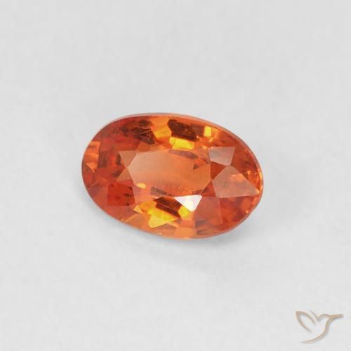 Saphir Orange moyen naturelle ovale, 0.59 ct, VVS-VS