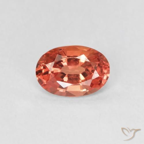 Saphir Rouge-orange naturelle Coupe ovale, 0.54 ct, VVS-VS