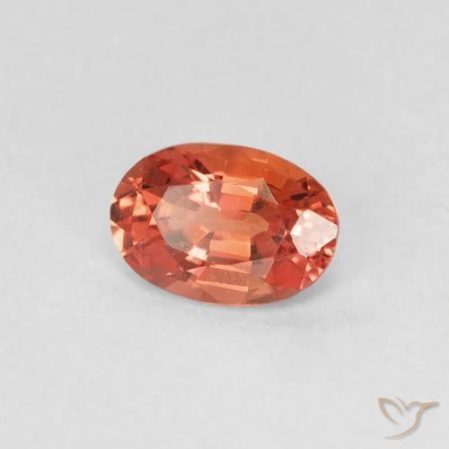 Saphir Rouge-orange naturelle Coupe ovale, 0.54 ct, VVS-VS