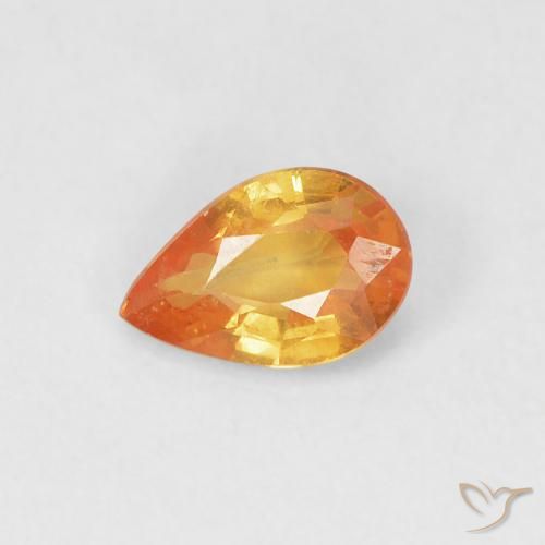 0.52ct Naturel Orange vif Saphir, En forme de poire, VVS-VS