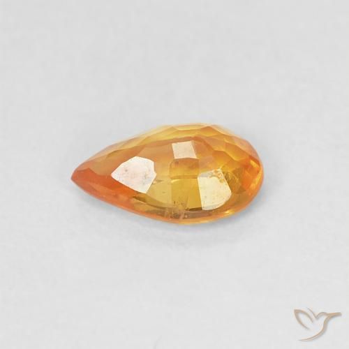 Saphir Orange vif naturelle En forme de poire, 0.52 ct, VVS-VS