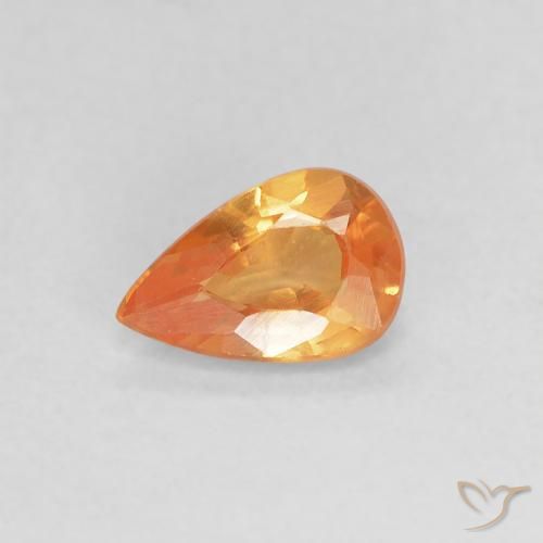 Saphir Orange vif naturelle En forme de poire, 0.41 ct, VVS-VS