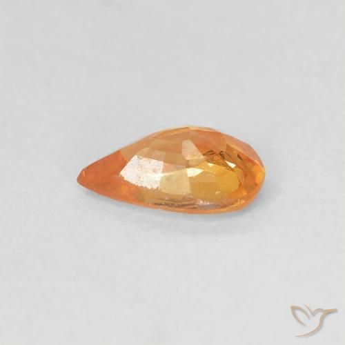 Saphir Orange vif naturelle En forme de poire, 0.41 ct, VVS-VS