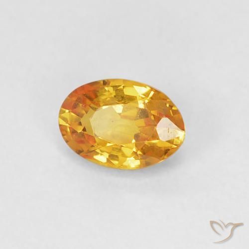 Saphir Orange-or naturelle ovale, 0.59 ct, VVS-VS