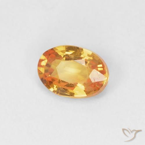 Saphir Orange-or naturelle ovale, 0.55 ct, VVS-VS