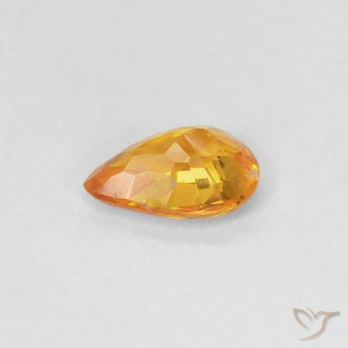 Saphir Orange moyen naturelle En forme de poire, 0.37 ct, VVS-VS