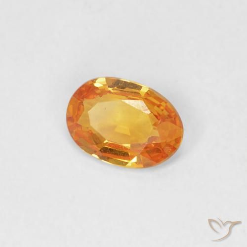 Saphir Abricot orange naturelle ovale, 0.34 ct, VVS-VS