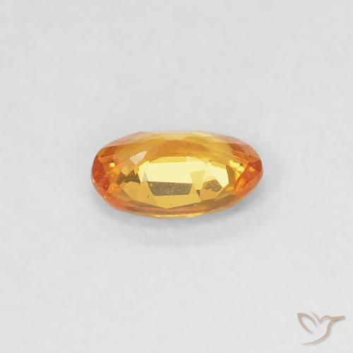 Saphir Abricot orange naturelle ovale, 0.34 ct, VVS-VS
