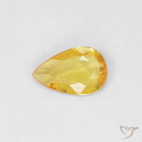 0.30ct Naturel Doré Saphir, En forme de poire, VVS-VS