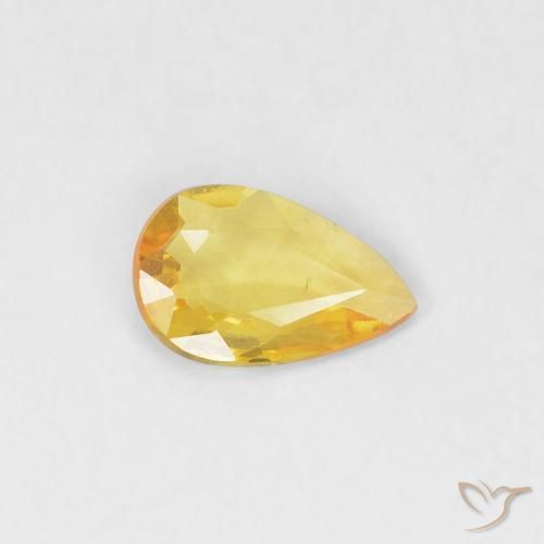 Saphir Doré naturelle En forme de poire, 0.30 ct, VVS-VS