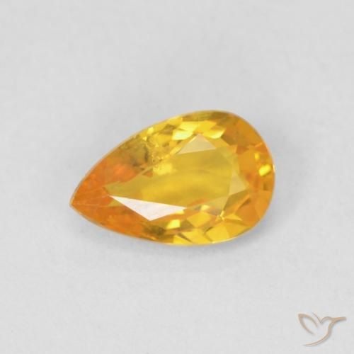 Saphir Orange moyen naturelle En forme de poire, 0.46 ct, VS