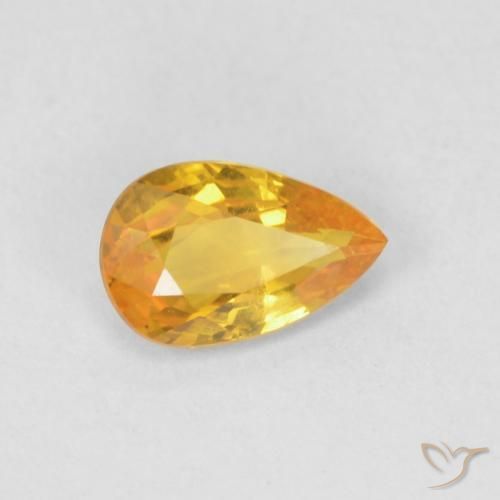 Saphir Orange moyen naturelle En forme de poire, 0.46 ct, VS