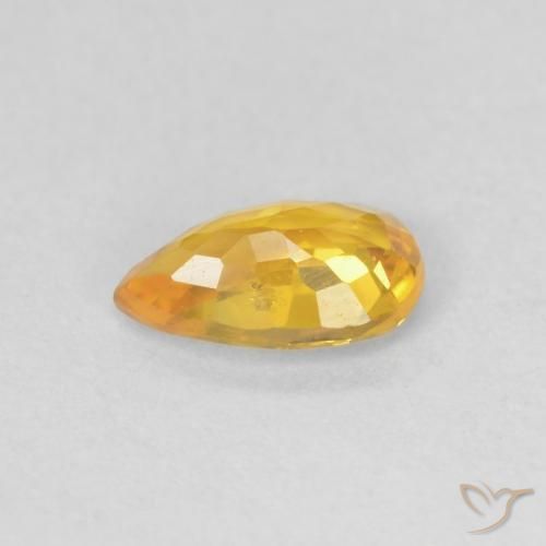 Saphir Orange moyen naturelle En forme de poire, 0.46 ct, VS