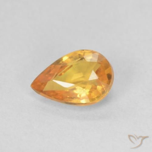 Saphir Orange moyen naturelle En forme de poire, 0.49 ct, VVS-VS