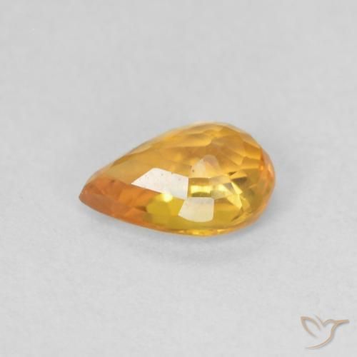 Saphir Orange moyen naturelle En forme de poire, 0.49 ct, VVS-VS