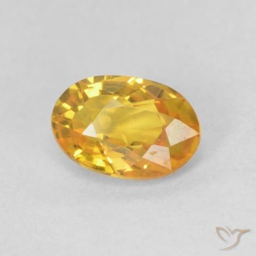Saphir Orange-or naturelle ovale, 0.66 ct, VVS-VS
