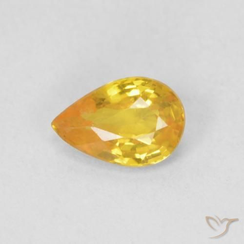 0.43ct Naturel Orange-or Saphir, En forme de poire, VS